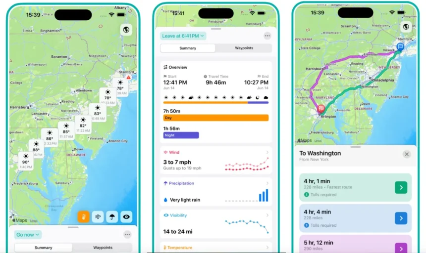 Meet Wayther, an iOS weather forecast app designed specifically for road trips