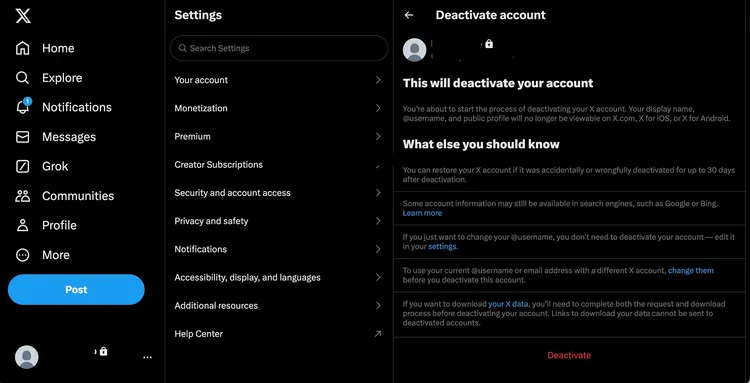 How to deactivate your X account