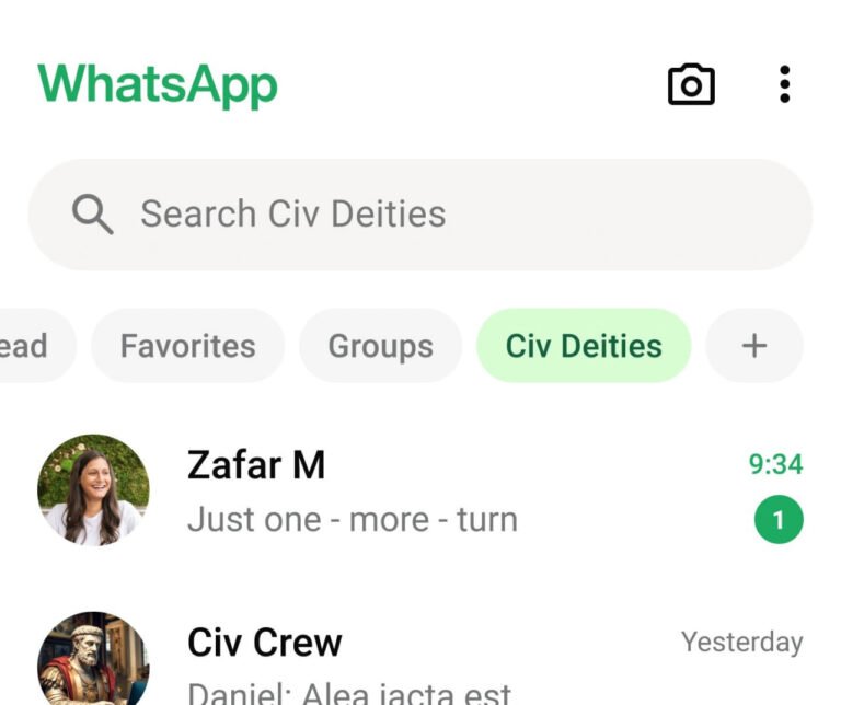 WhatsApp users can now filter chats with customized lists