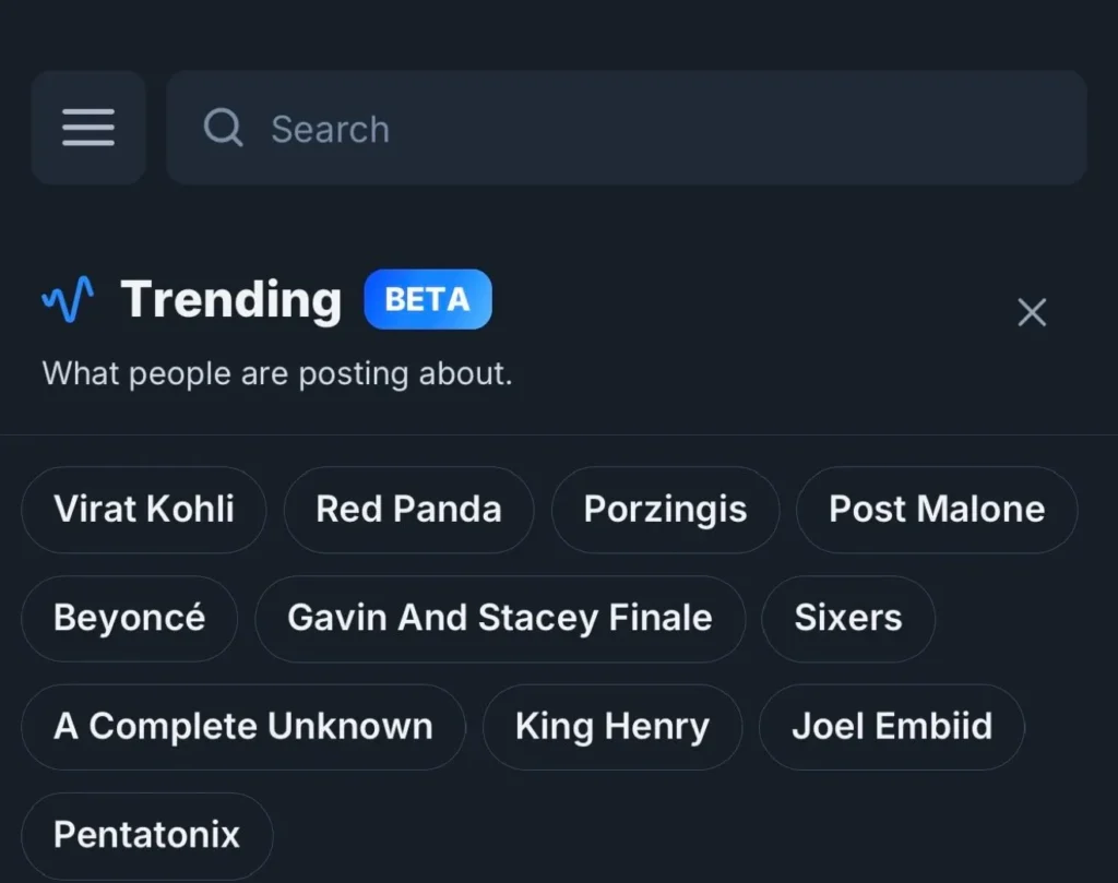 Bluesky is testing a trending topics feature