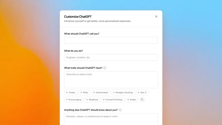 ChatGPT’s newest feature lets users assign it traits like ‘chatty’ and ‘Gen Z’