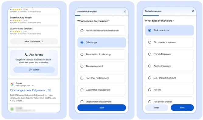 Google’s ‘Ask for Me’ feature calls businesses on your behalf to inquire about services, pricing