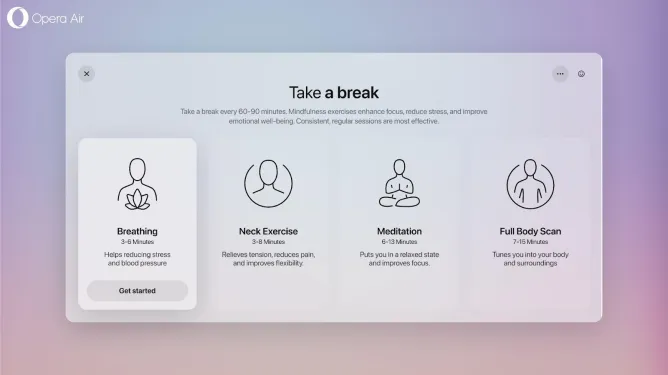 Opera launches a mindfulness-focused browser with break reminders and soundscapes